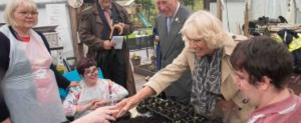 TRH-meeting-volunteers-from-the-Riverside-Community-Education-Centre.-c-Robert-Davis-for-Scotland’s-Gardens-Scheme-low-res